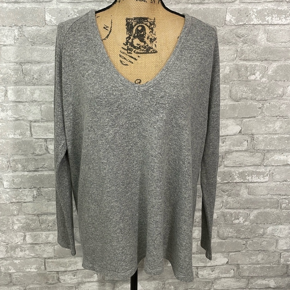 Brandy Melville Grey Wool Blend Vneck Sweater